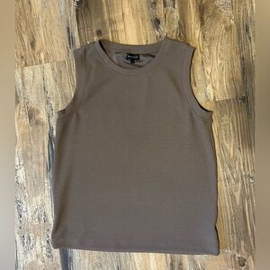 Buckle Black Womens Sleeveless Ribbed Top, Size Small